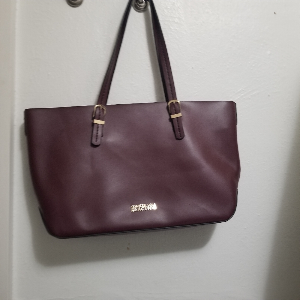 Kenneth cole reaction handbag. Carry all bucket bag/  eggplant